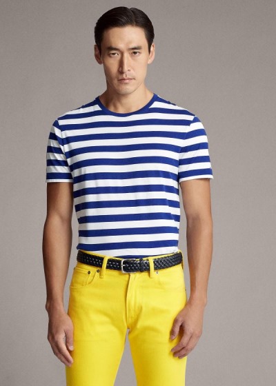 Men's Ralph Lauren Striped Lisle T Shirts | 109738IYX